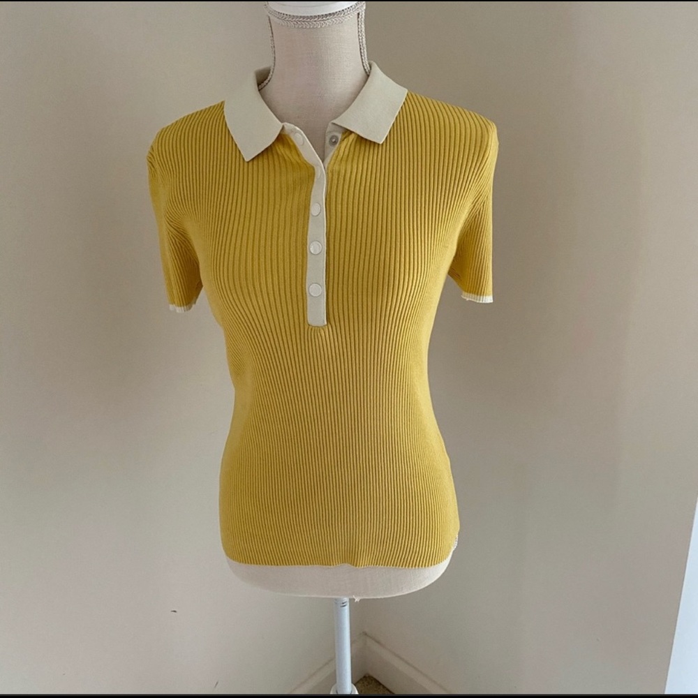 RAG & BONE Libby Contrast Collar Polo Shirt
